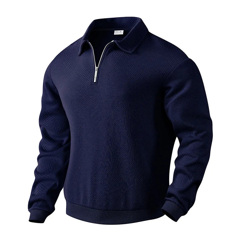 Men’s Half Zip Knit Sweater – Premium Casual Long Sleeve Pullover