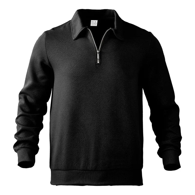 Men’s Half Zip Knit Sweater – Premium Casual Long Sleeve Pullover