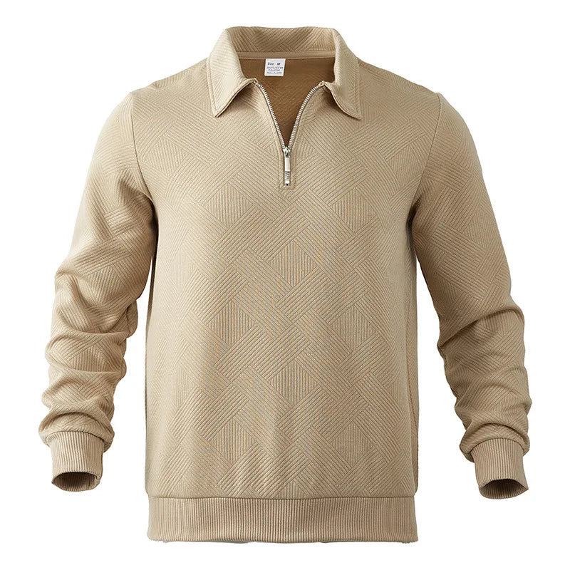 Men’s Half Zip Knit Sweater – Premium Casual Long Sleeve Pullover