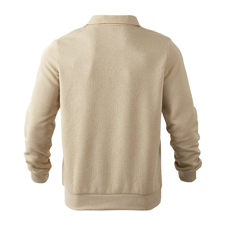 Men’s Half Zip Knit Sweater – Premium Casual Long Sleeve Pullover