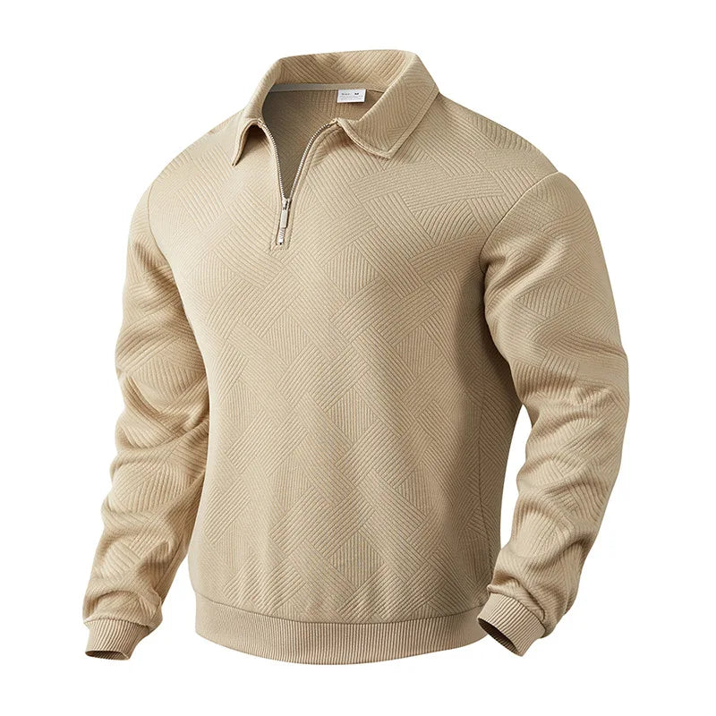 Men’s Half Zip Knit Sweater – Premium Casual Long Sleeve Pullover