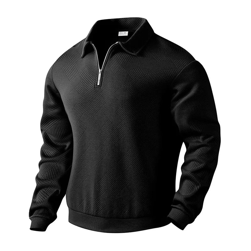 Men’s Half Zip Knit Sweater – Premium Casual Long Sleeve Pullover