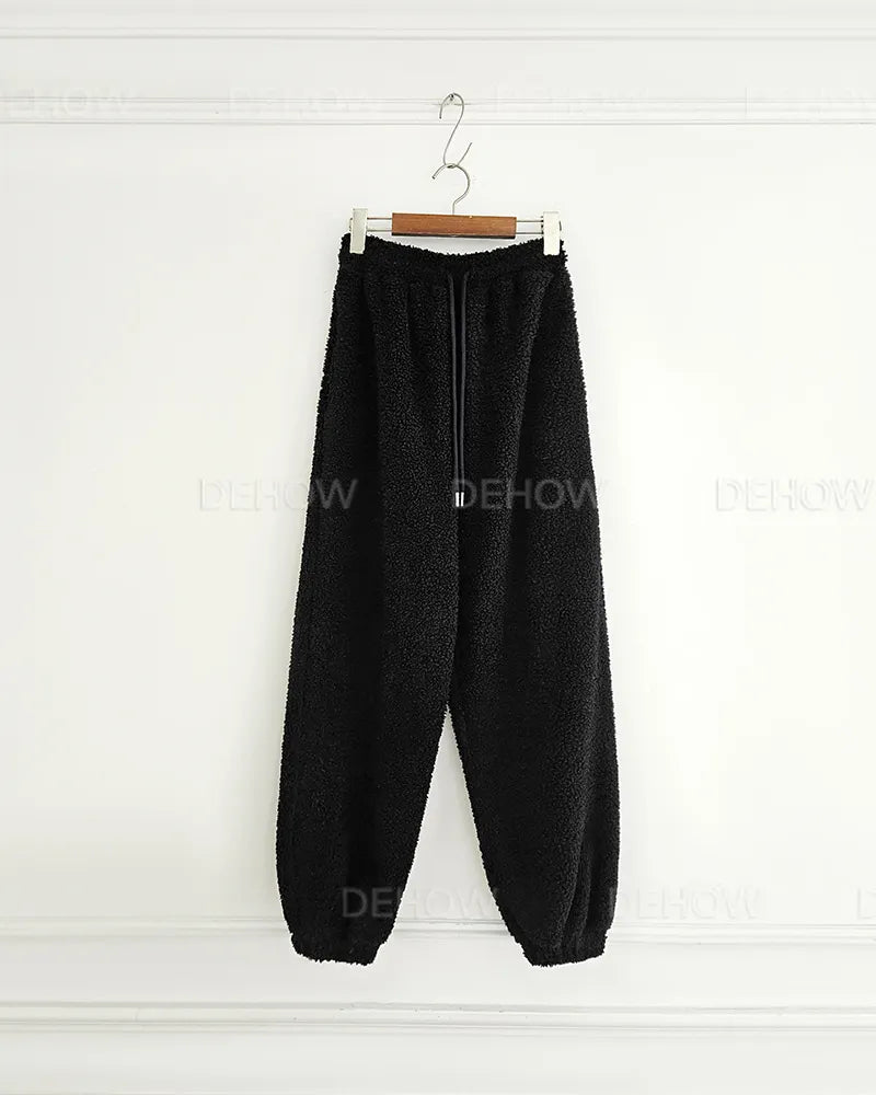 Women’s Fleece Teddy Hoodie Jogger Set | Oversized Warm Winter Lounge Wear