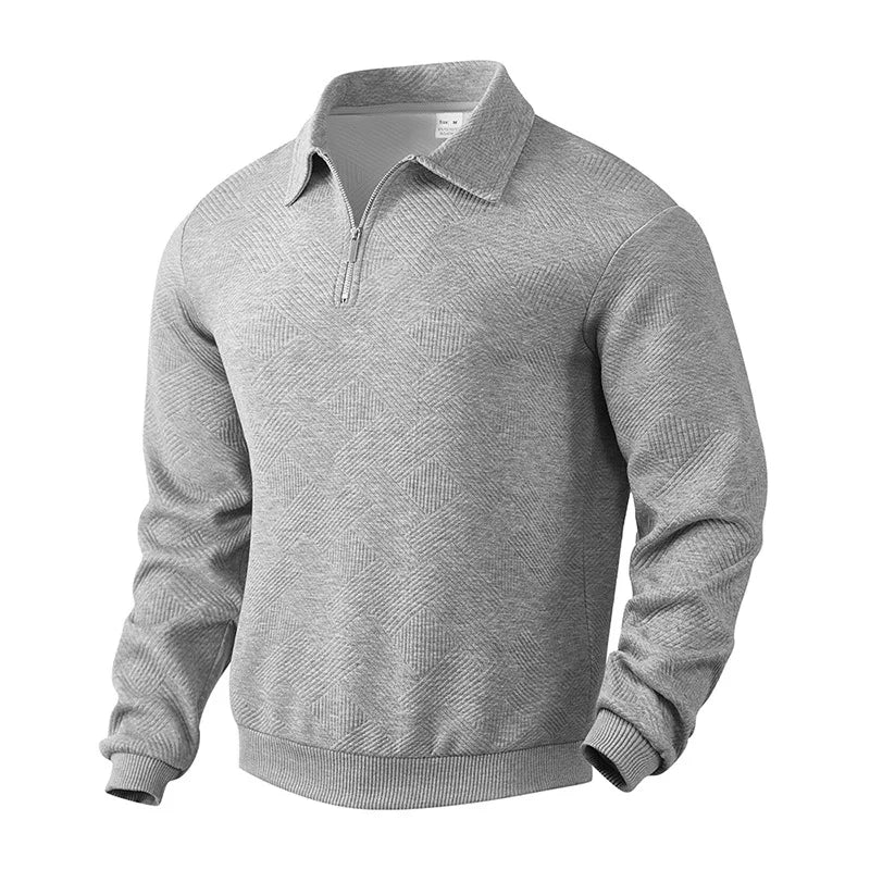 Men’s Half Zip Knit Sweater – Premium Casual Long Sleeve Pullover