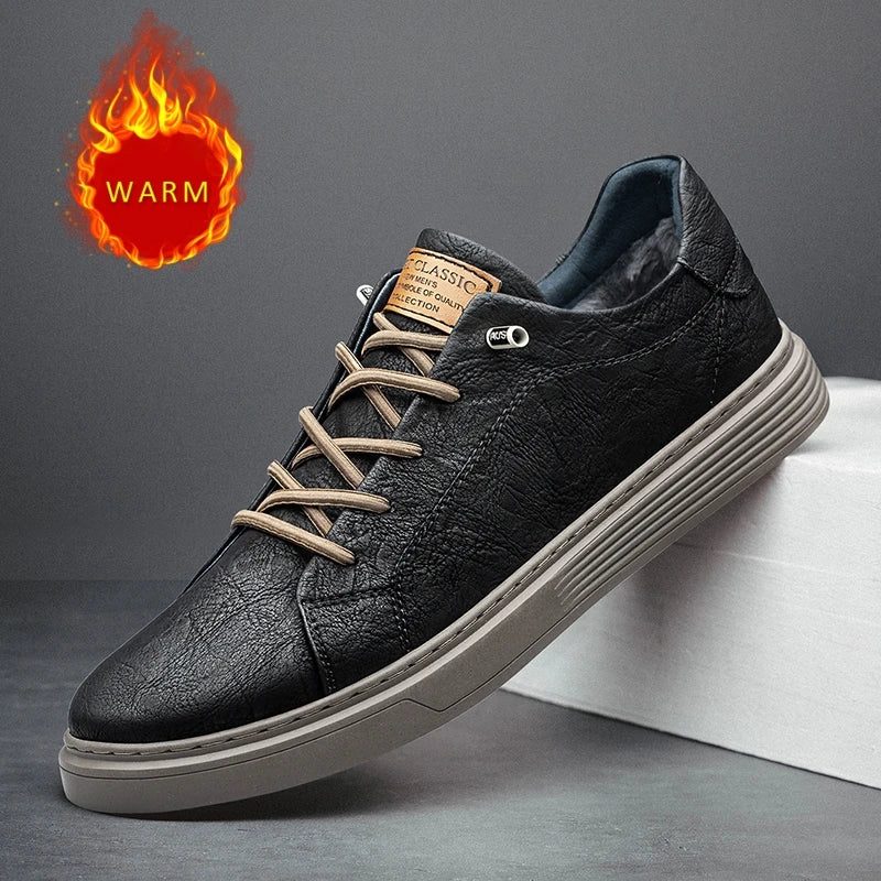 Men’s Premium Leather Sneakers – Lightweight Casual Comfort Shoes